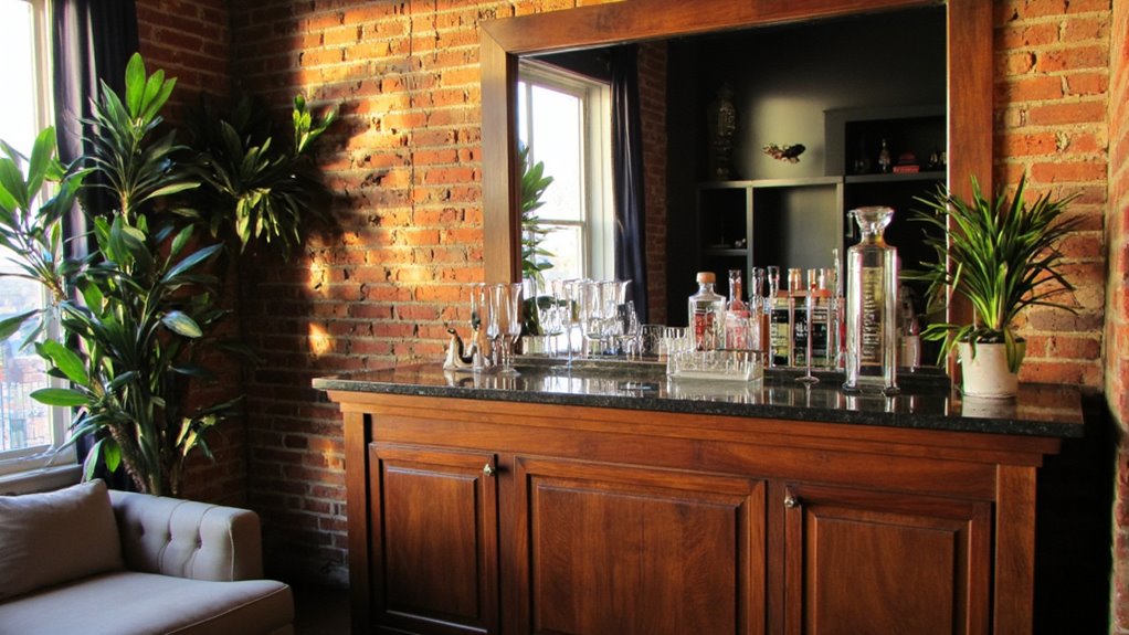 mirrors enhance bar aesthetics