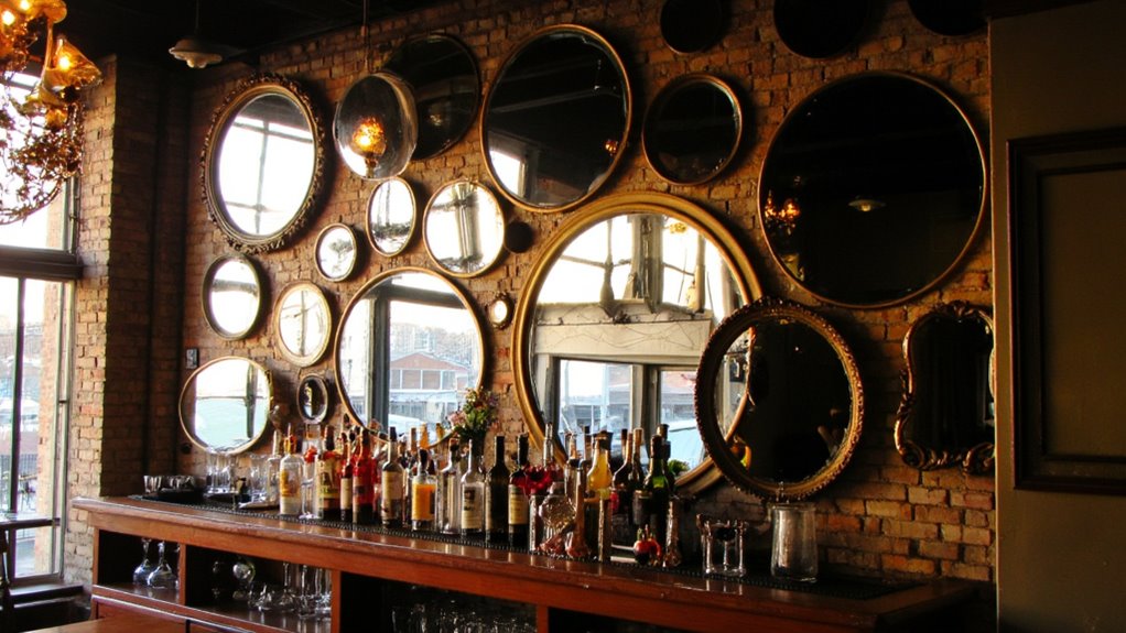 mirrors enhance bar aesthetics