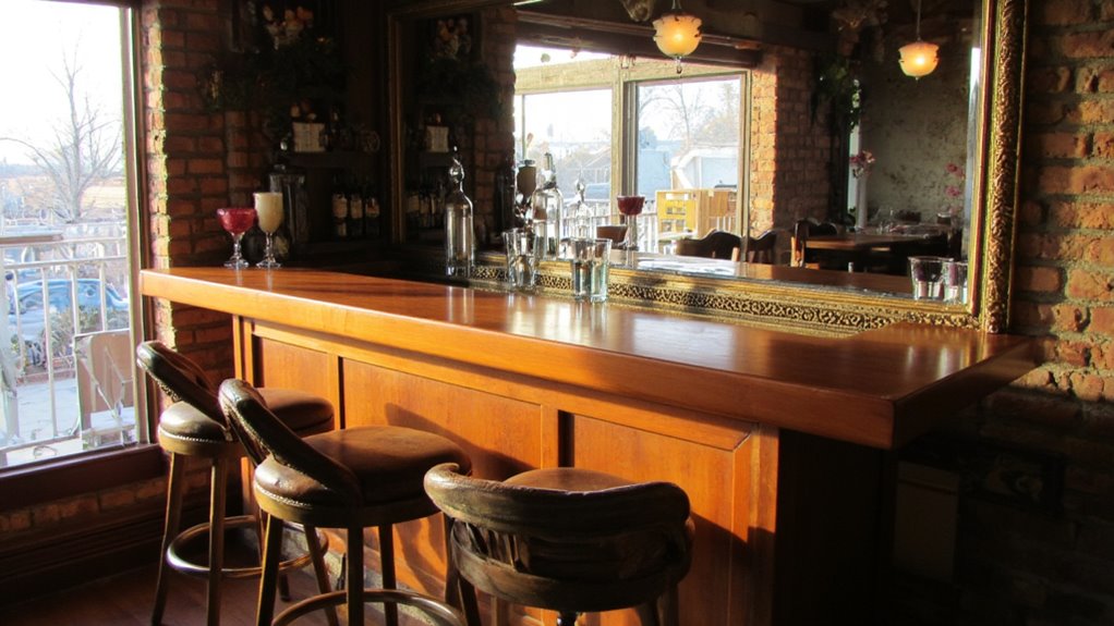 mirrors enhance bar aesthetics