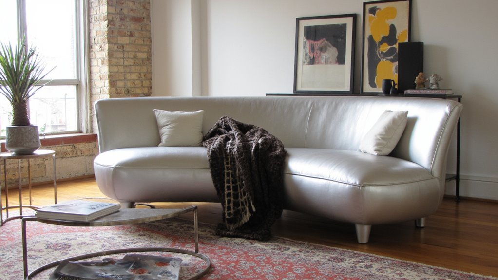 modern sleek metallic sofas