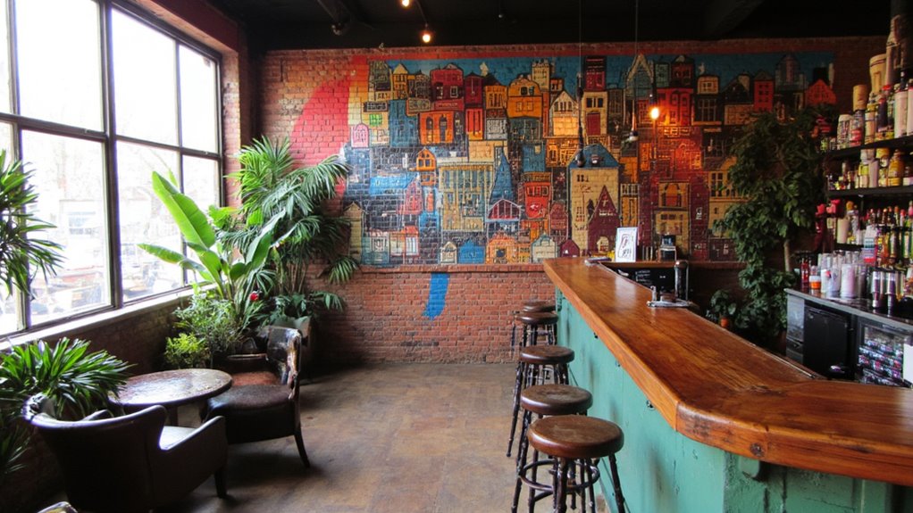 murals enhance bar atmosphere