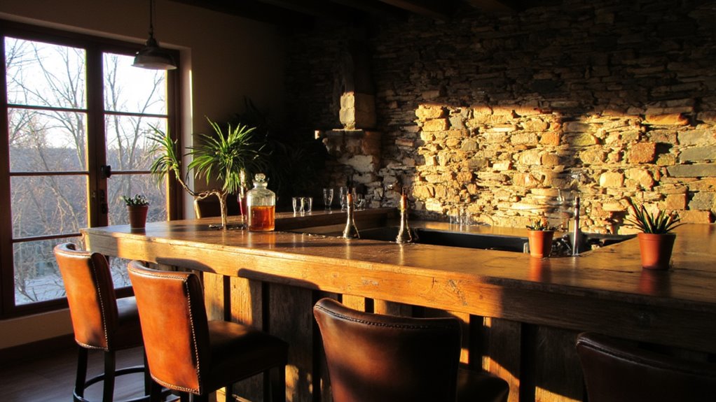 natural wood and stone