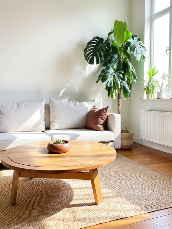 plants enhance minimalist interiors
