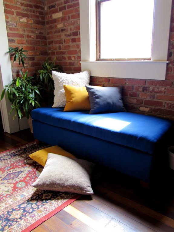 plush benches for entryway elegance