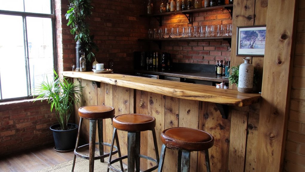 rustic bar with reclaimed wood