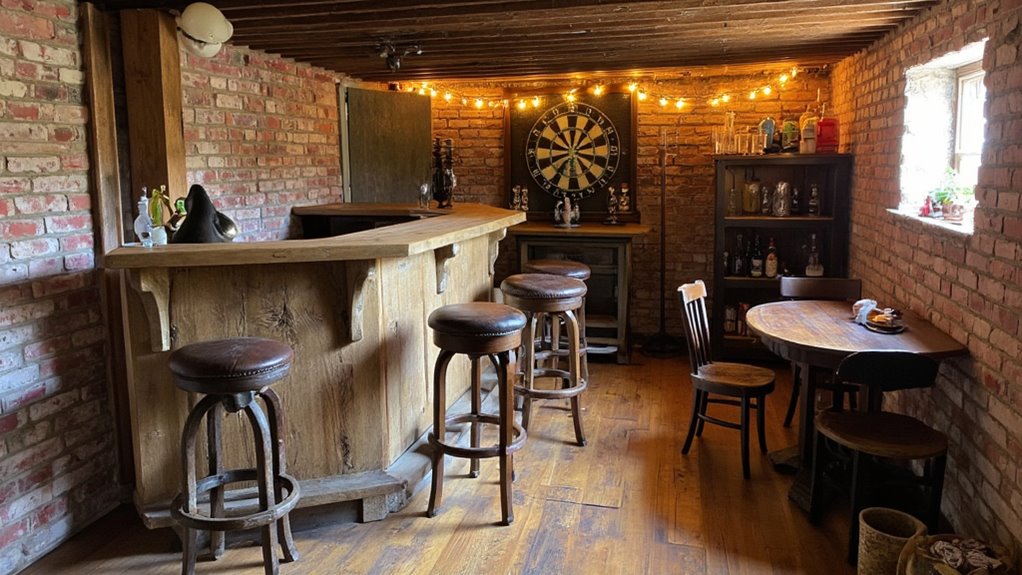 rustic wood enhances atmosphere