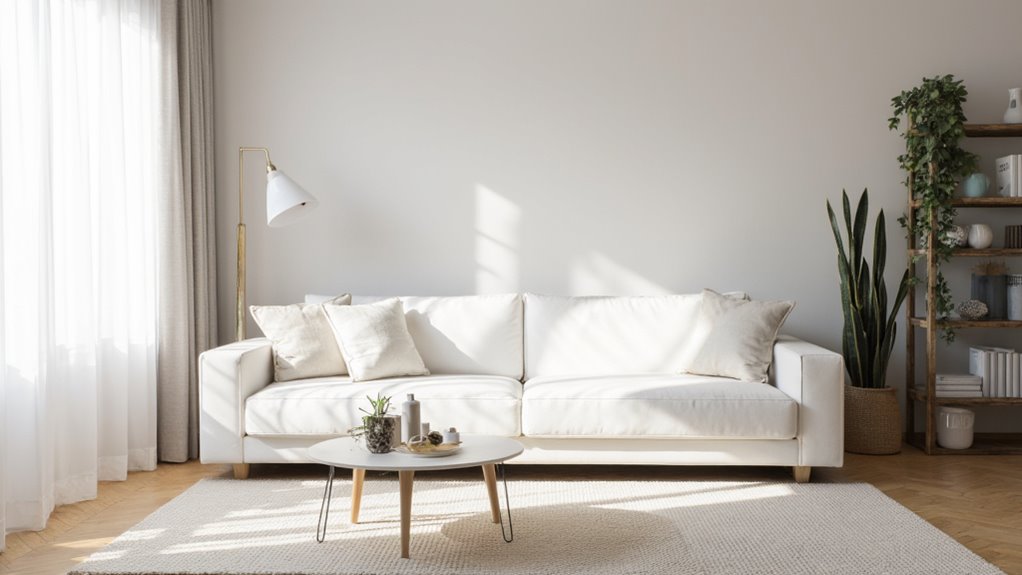 serene minimalist white sofa