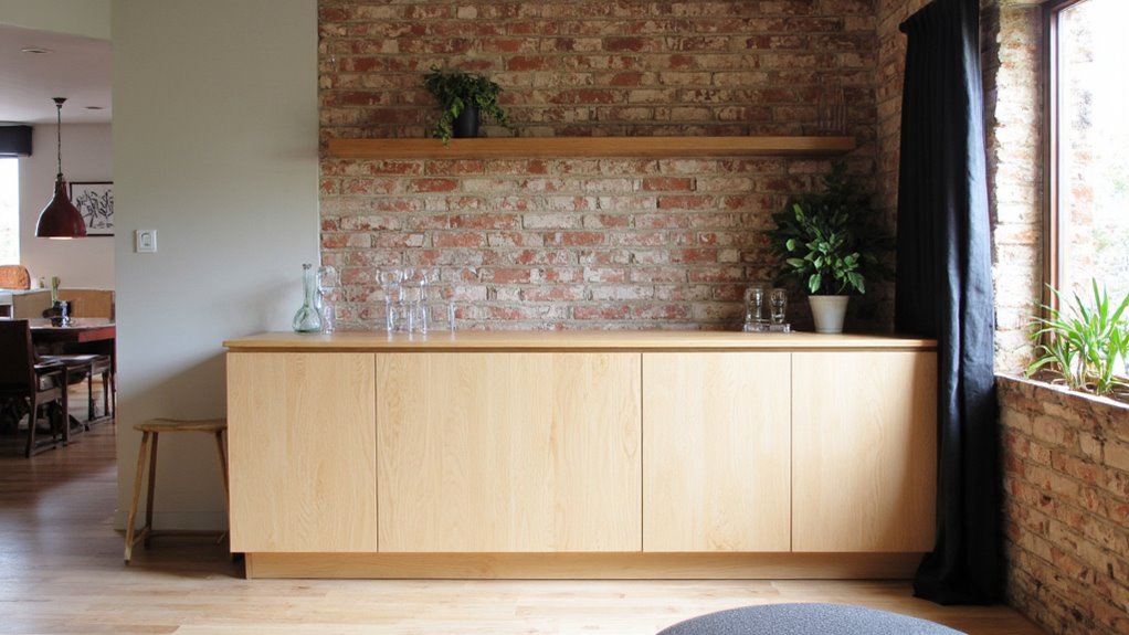 sleek clutter free entertaining space