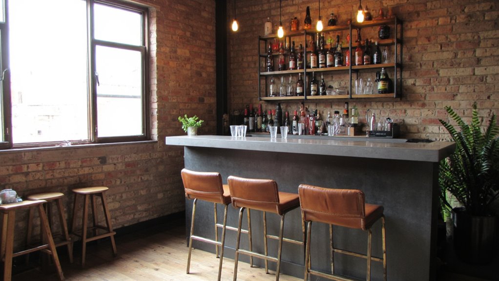 sleek industrial bar design