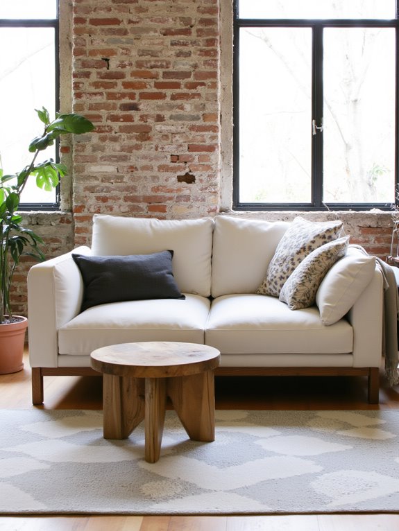 sleek neutral minimalist sofas