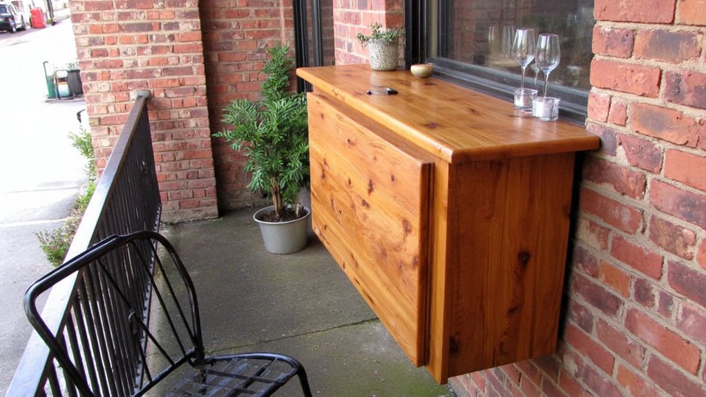 space saving fold down bar