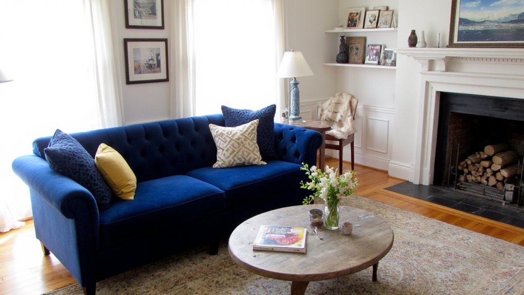 stylish blue sofa comfort