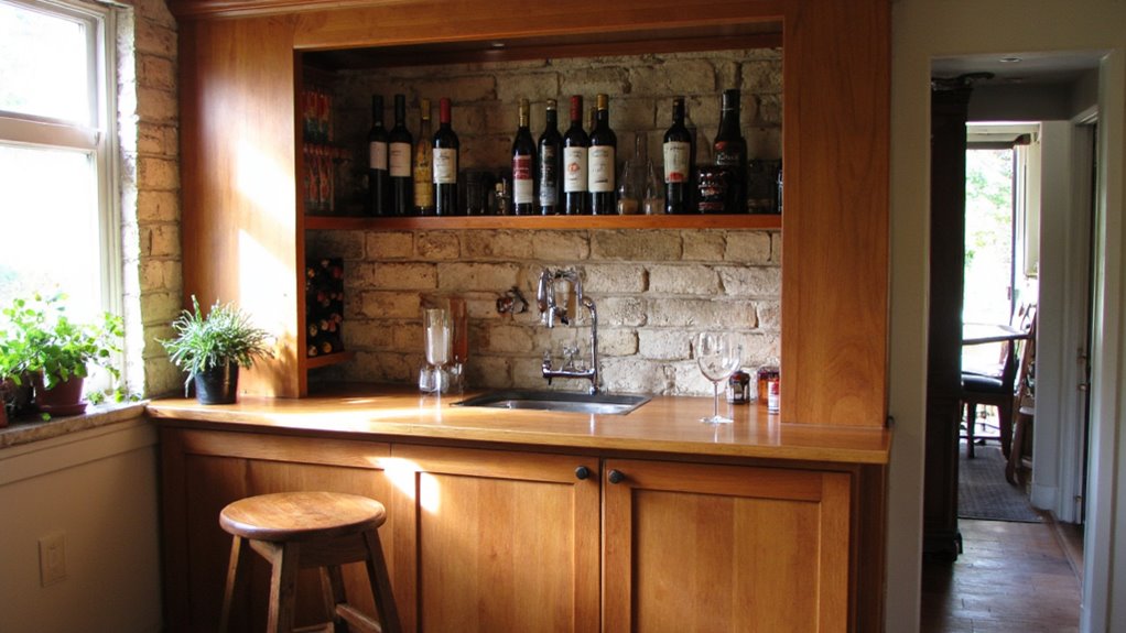 stylish built in wine rack