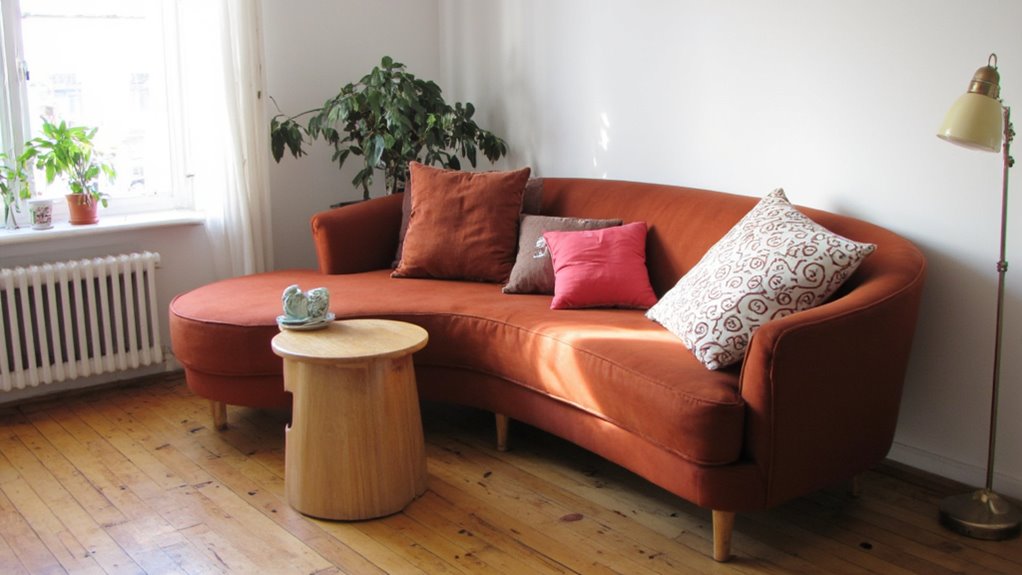 stylish compact curved sofas