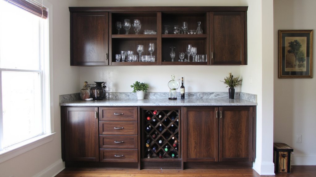 stylish custom bar cabinetry