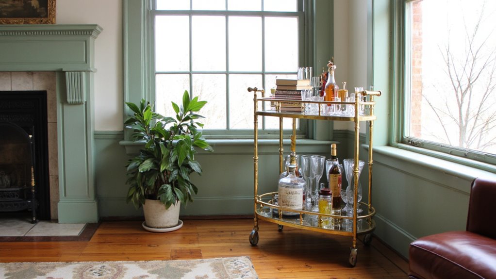 stylish focal point bar cart