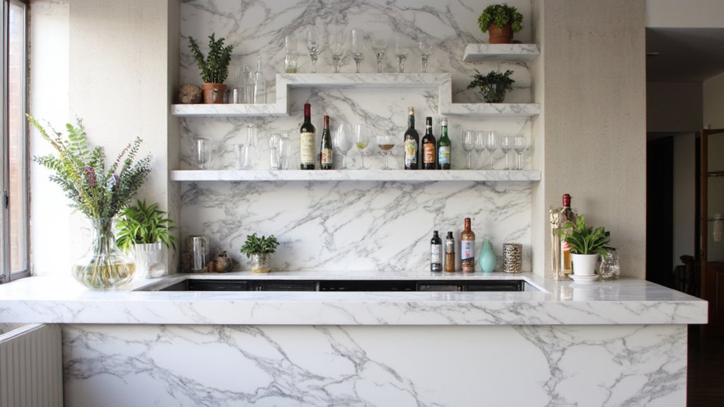 stylish marble shelving elegance