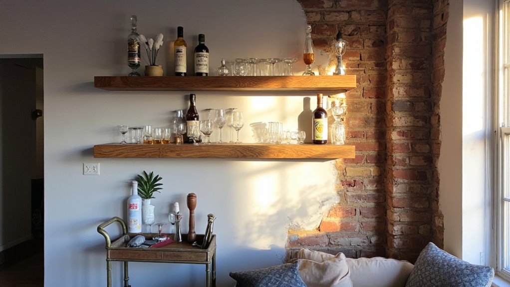 stylish minimalist floating shelves