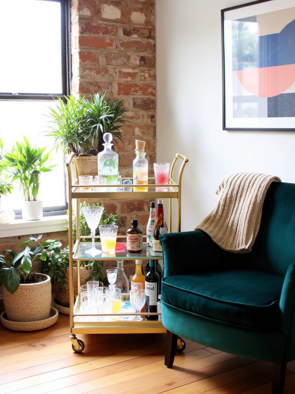 stylish mobile bar cart