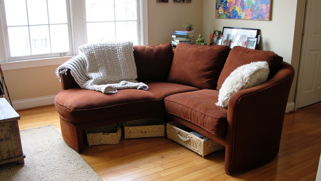 stylish round sofas with storage