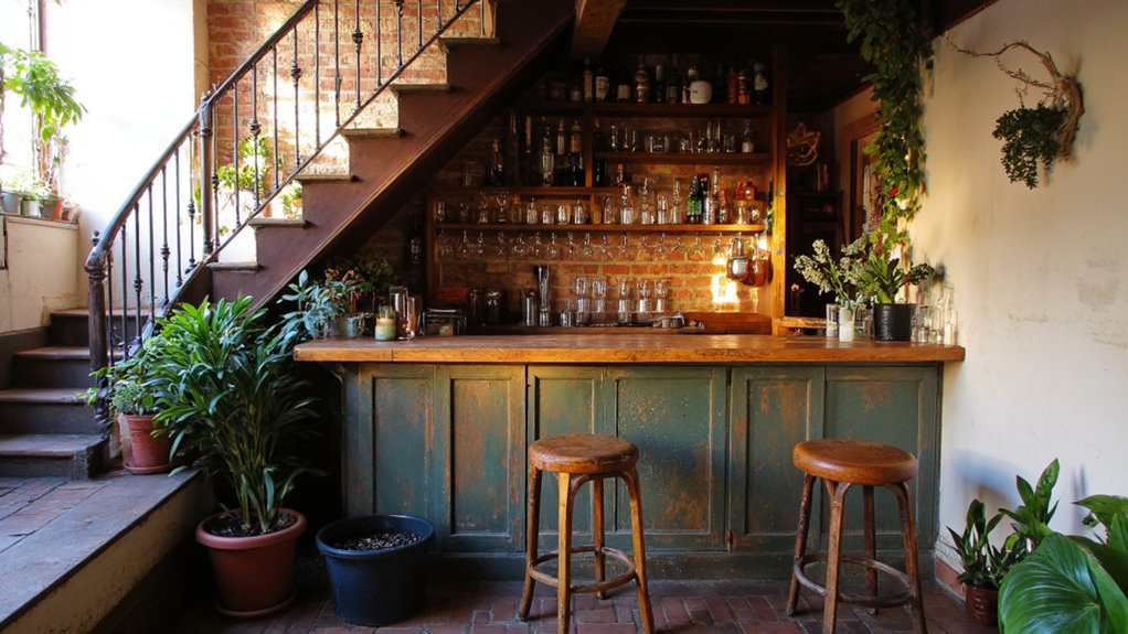 unique under stair home bar