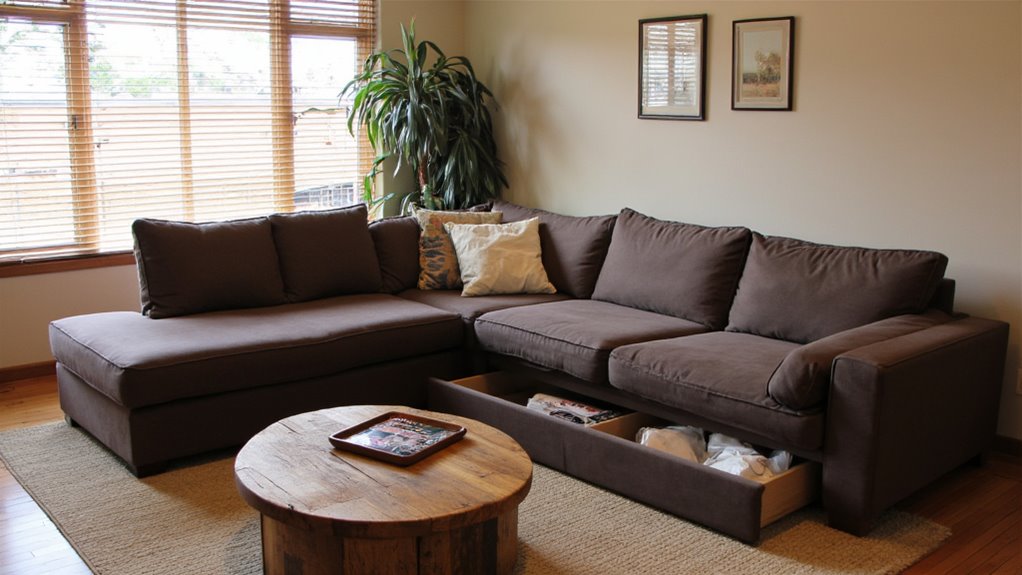 versatile l shaped sofa storage