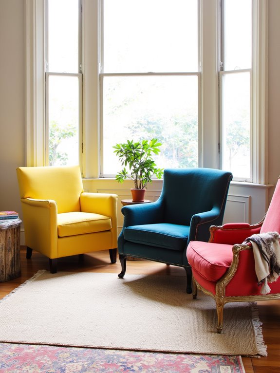 vibrant accent chairs energize