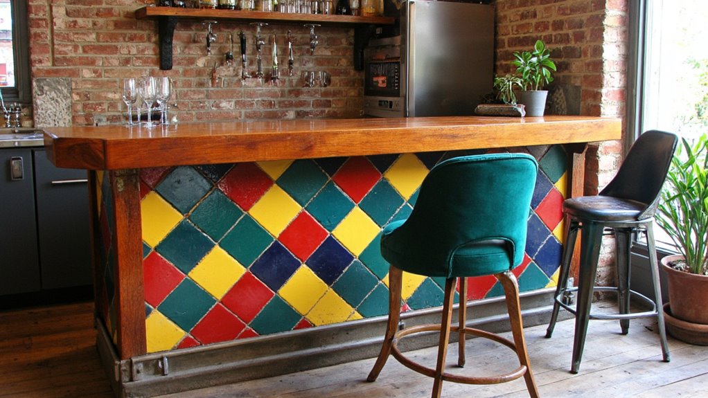 vibrant centerpiece bar designs