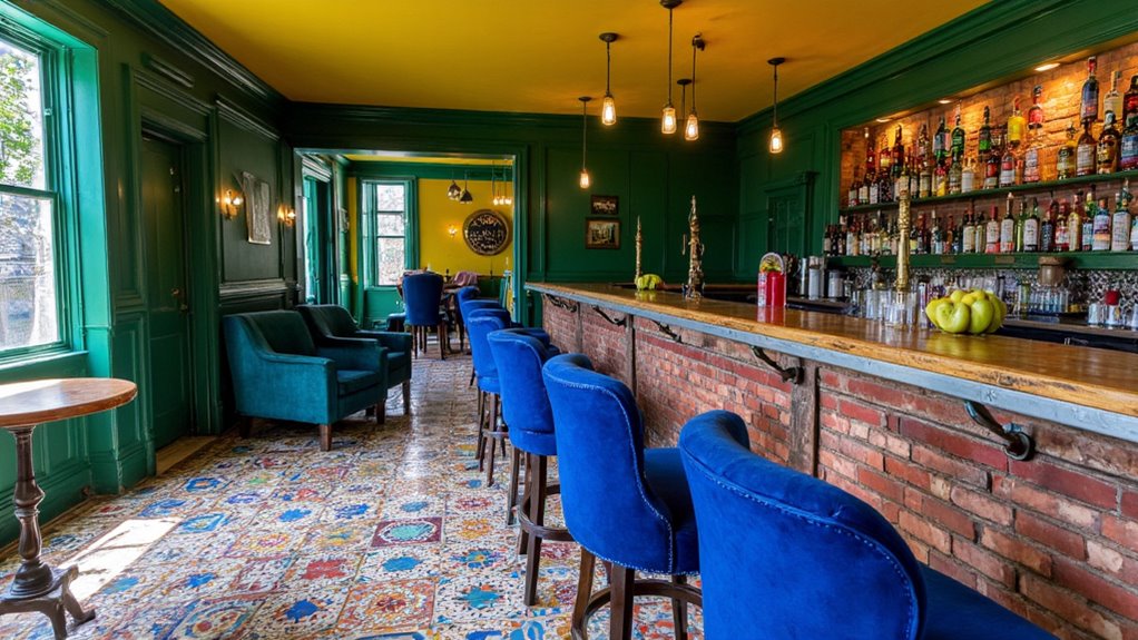 vibrant hues enhance bar ambiance
