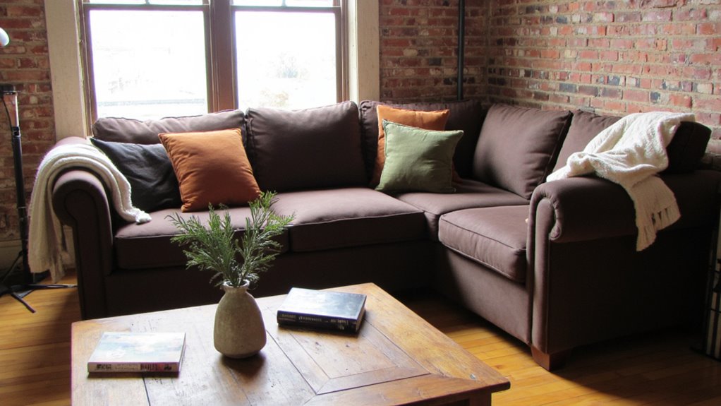 warm earthy toned sofas