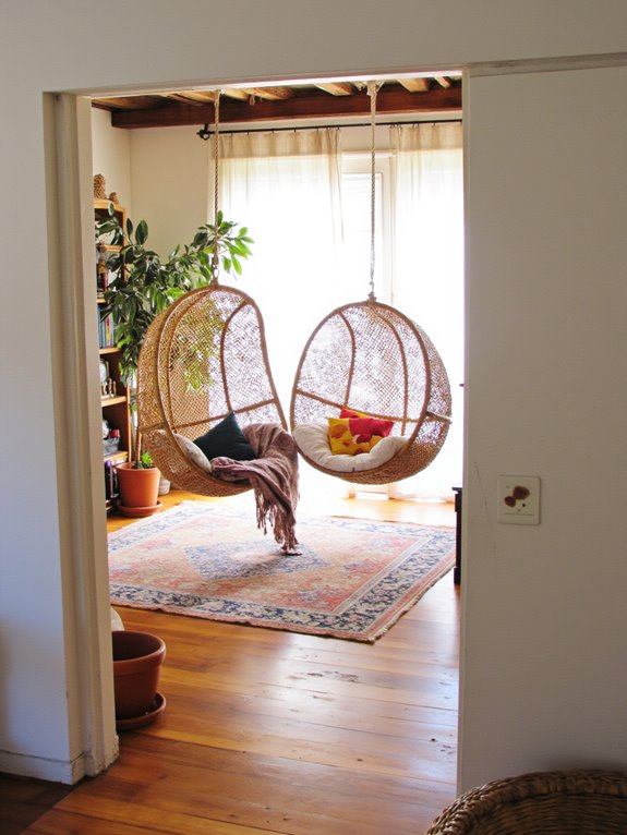 whimsical hanging chairs elevate spaces