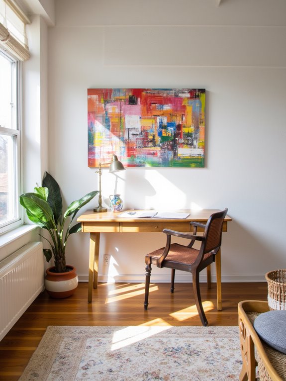 art enhances home office