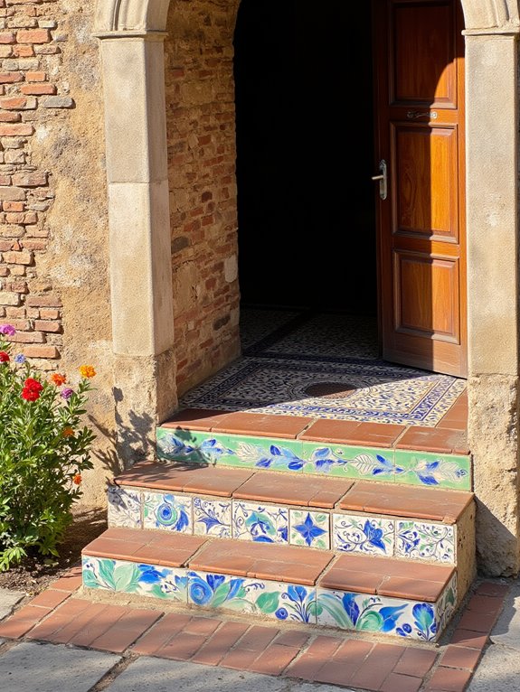 artistic hand painted tiles
