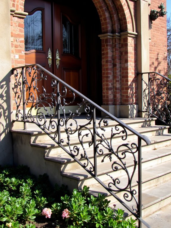 artistic railings elevate entrances