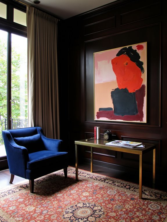 bold artwork enhances atmosphere