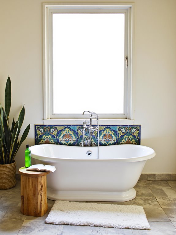 bold colorful bathroom accents