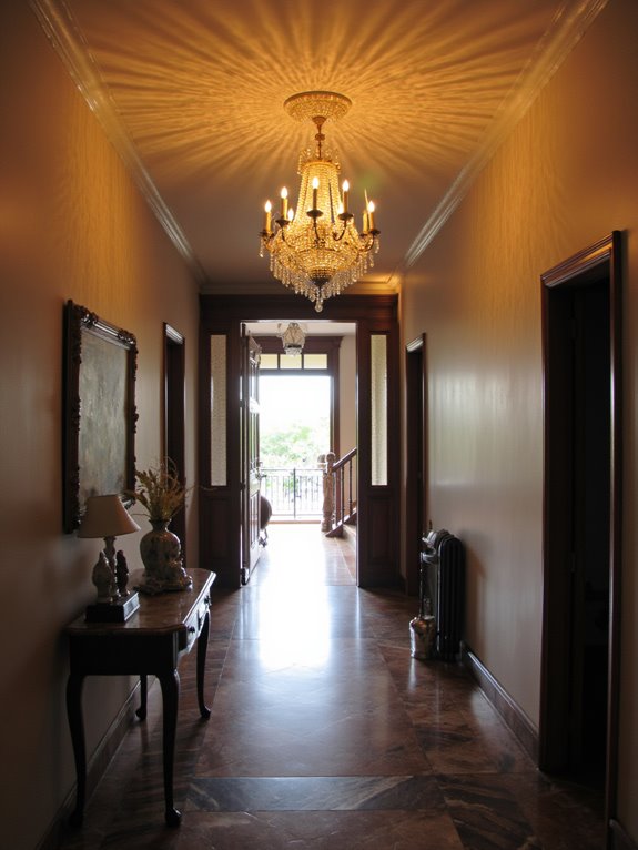 bold lighting enhances foyer