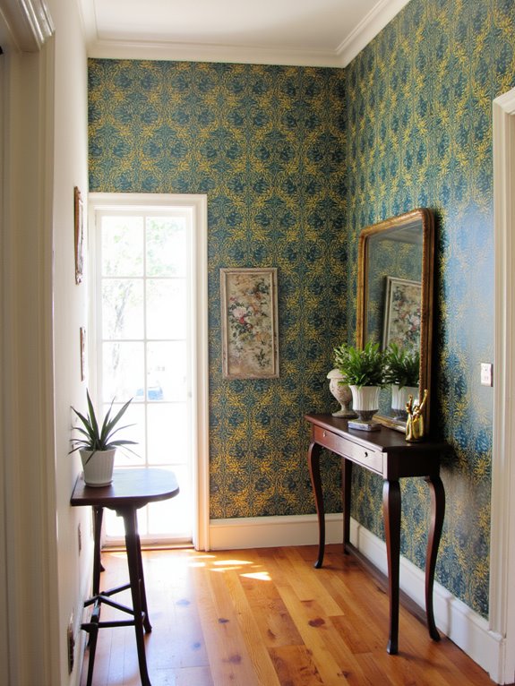 bold wallpaper transforms hallways
