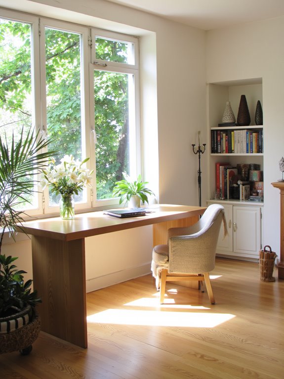 bright airy natural workspace