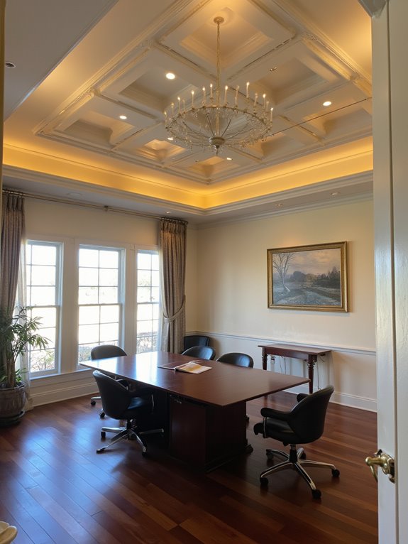 ceiling design enhances atmosphere