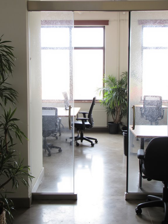 chic transparent office partitions