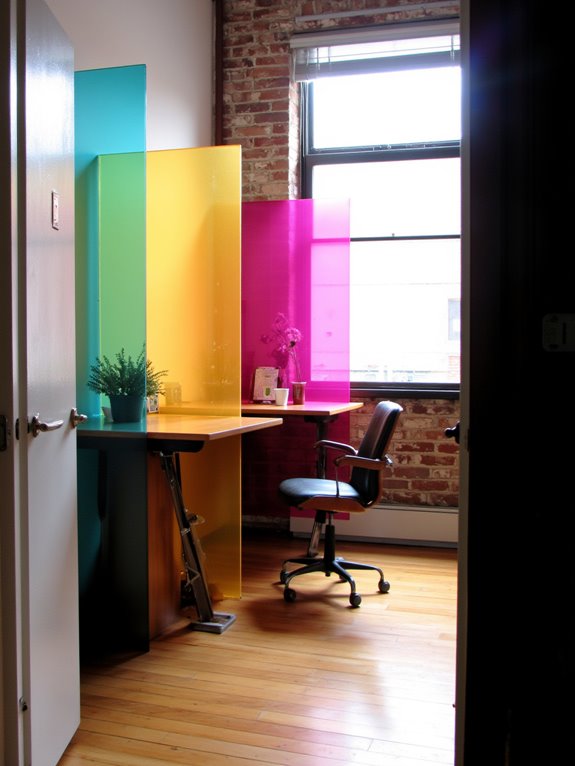 colorful acrylic dividers brighten