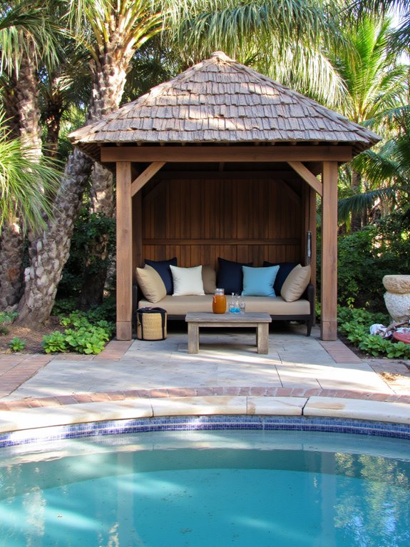 cozy cabana poolside retreat