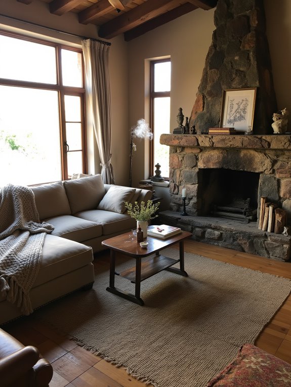 cozy fireplace relaxation time