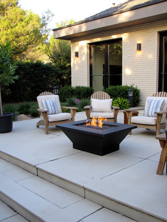 cozy patio with fire features