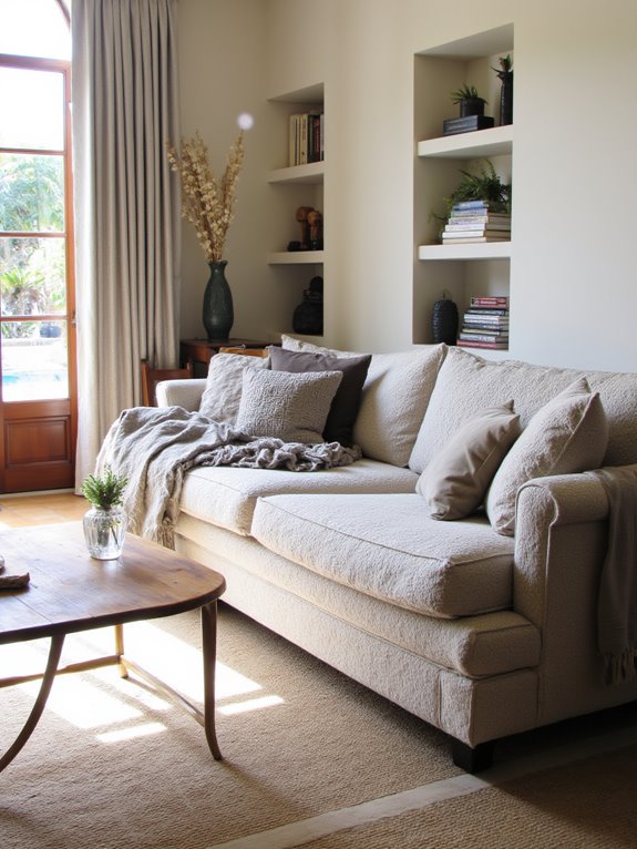 cozy plush sofa textiles