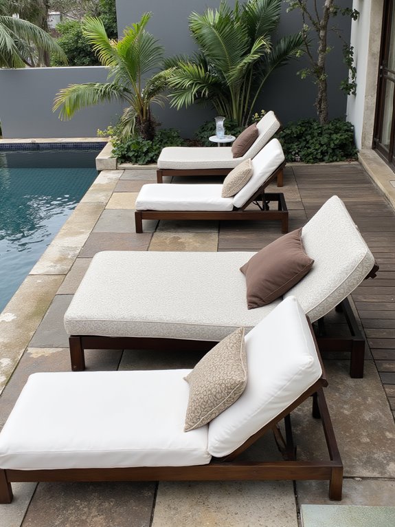 cozy poolside relaxation spaces