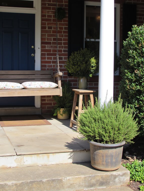 cozy porch swing bench