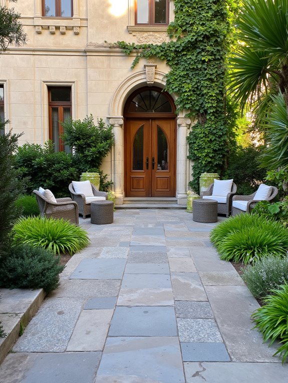 cozy seating enhances entrance