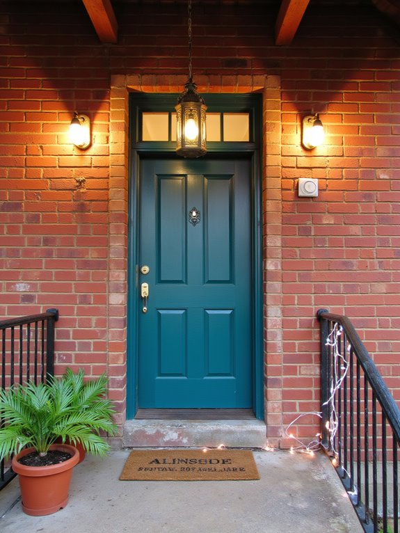 creative lighting enhances entryway